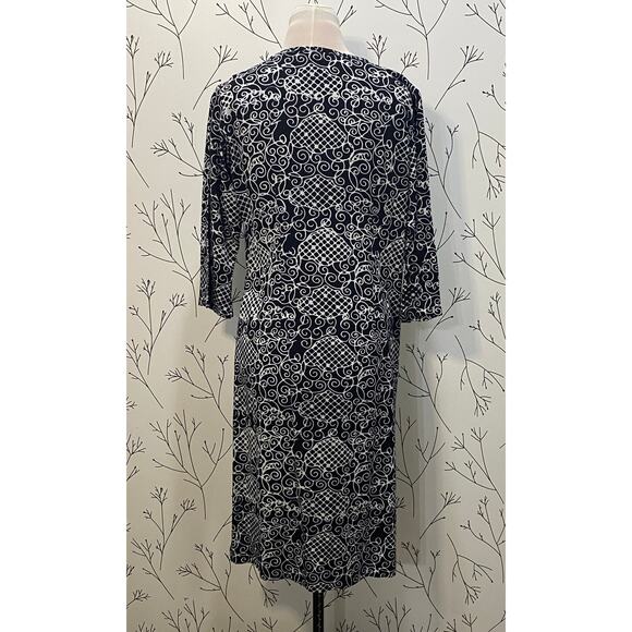 NWOT GO FISH Black White Batik Tropical Dress Cover Up Handmade SMALL Resortwear - Picture 4 of 6